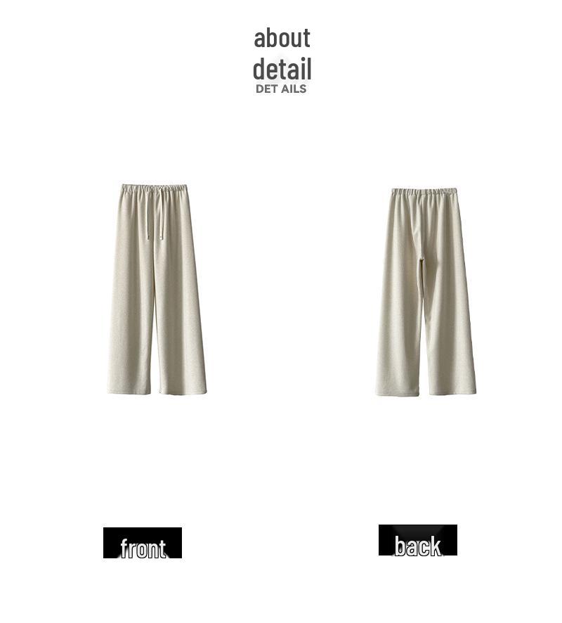 Orange Zhi Autumn/Winter 2024 Korean Style Glutinous Rice Pants: Casual, Versatile, Elastic Waist, Wide-Leg Sports Pants