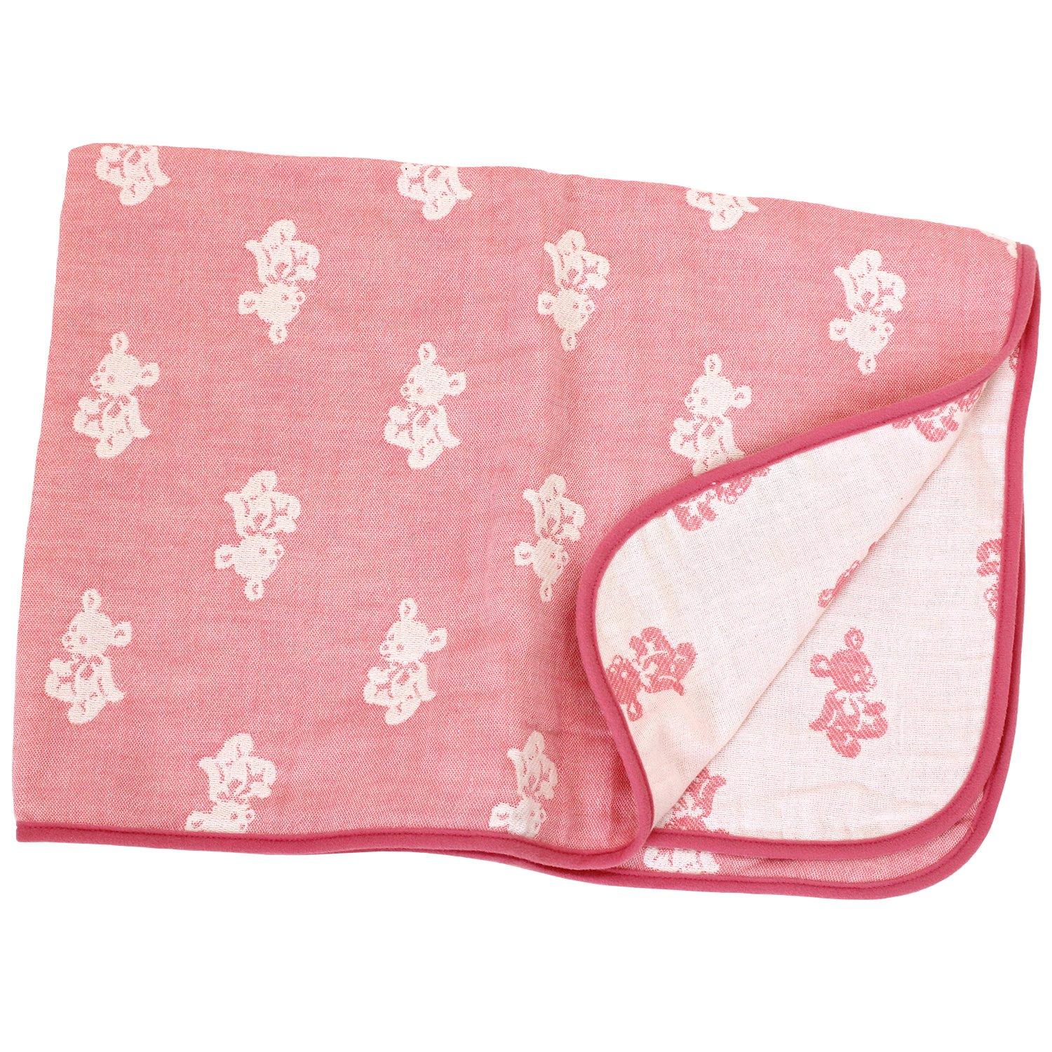 

hiorie Сделано в Японии Марлевый Детский Квартал Медвежонок Детский Марлевый Детский Подарок (Хиори) 4-слойное одеяло, Размер, Принт, Розовый, Одеяло, розовый