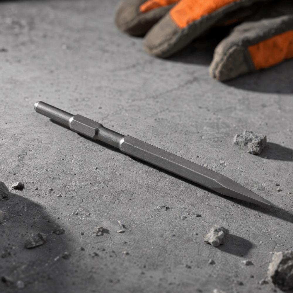 Hex Shank Grooving Chisel 40Cr Alloy Steel Flat Point Chisel Durable Scaling Chisel Set For Brick