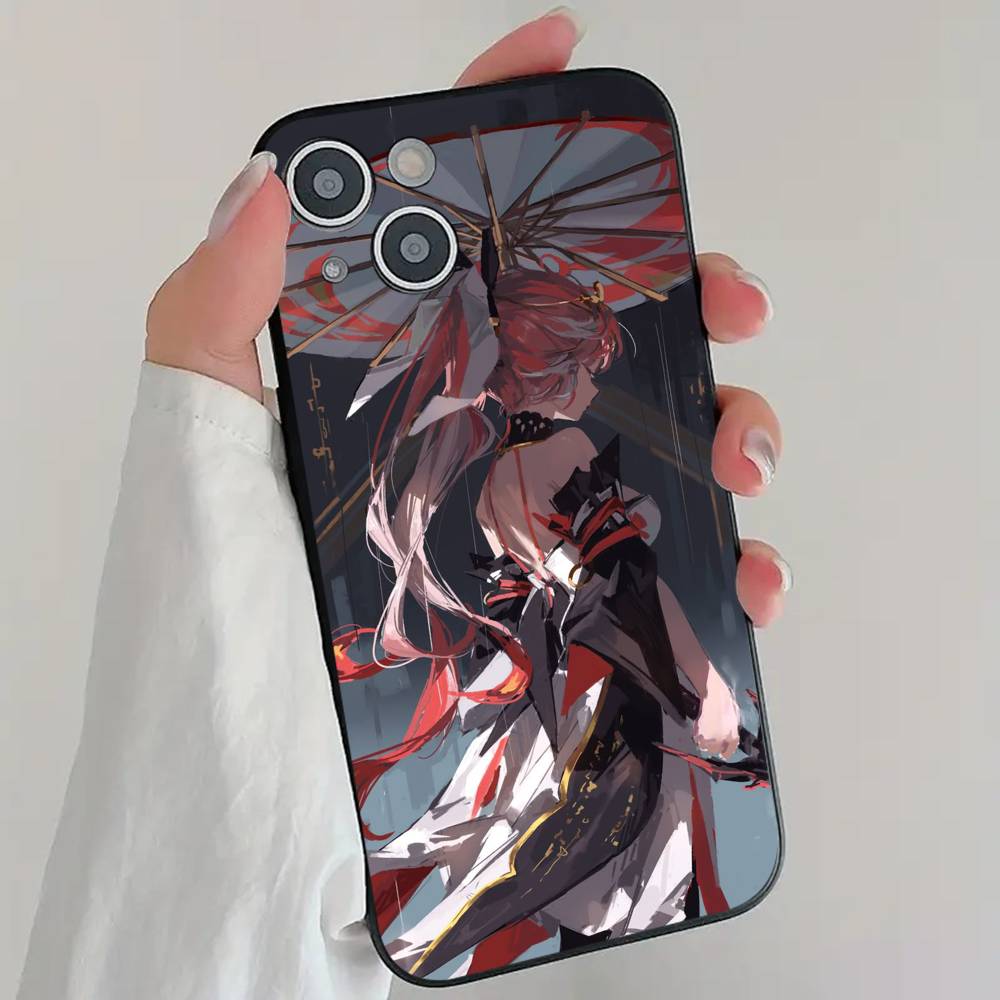 Anime Game W-Wuthering W-Waves Phone Case Cool Black Silicone Soft For IPhone 16 15 14 13 12 11 X XR Plus Pro Max Plus