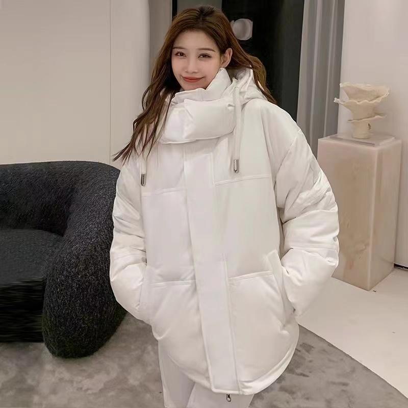 

Зимова бавовняна куртка великого розміру з капюшоном Тепла та зручна XXL білий