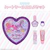 Shobido Sanrio Heart Case Cosmetic Set for Lip and Nail featuring Sanrio Characters Melody Kids, Care, (My & Kuromi)