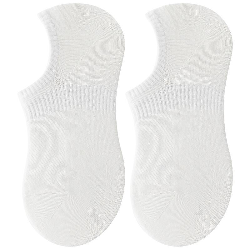Female Spring and Summer Thin Pure Color All-match Cotton Mesh Breathable Sweat Absorption Not To Drop with The Boat Socks