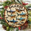 Shark Species Educational Metal Tin Sign 8 Inch Round Wall Art