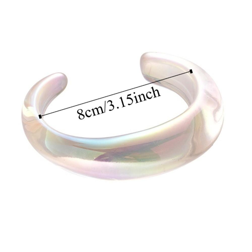 AB Colorful Acrylic Opening Bangle Irregular Large Resin Bracelet Fashion Wide Cuff Bracelet  Women