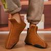 Fashion 2025 Winter New Fashion Trend Versatile Low Top Casual Snow Boots for Men's Warm Soft Soled Comfortable Plush Cotton Flat Shoes