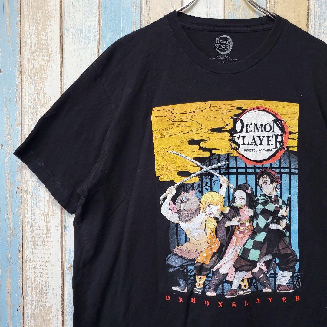 

[USED] 859 Demon Slayer Character T-shirt Anime Tanjiro Nezuko Zenitsu Inosuke Black TL Size