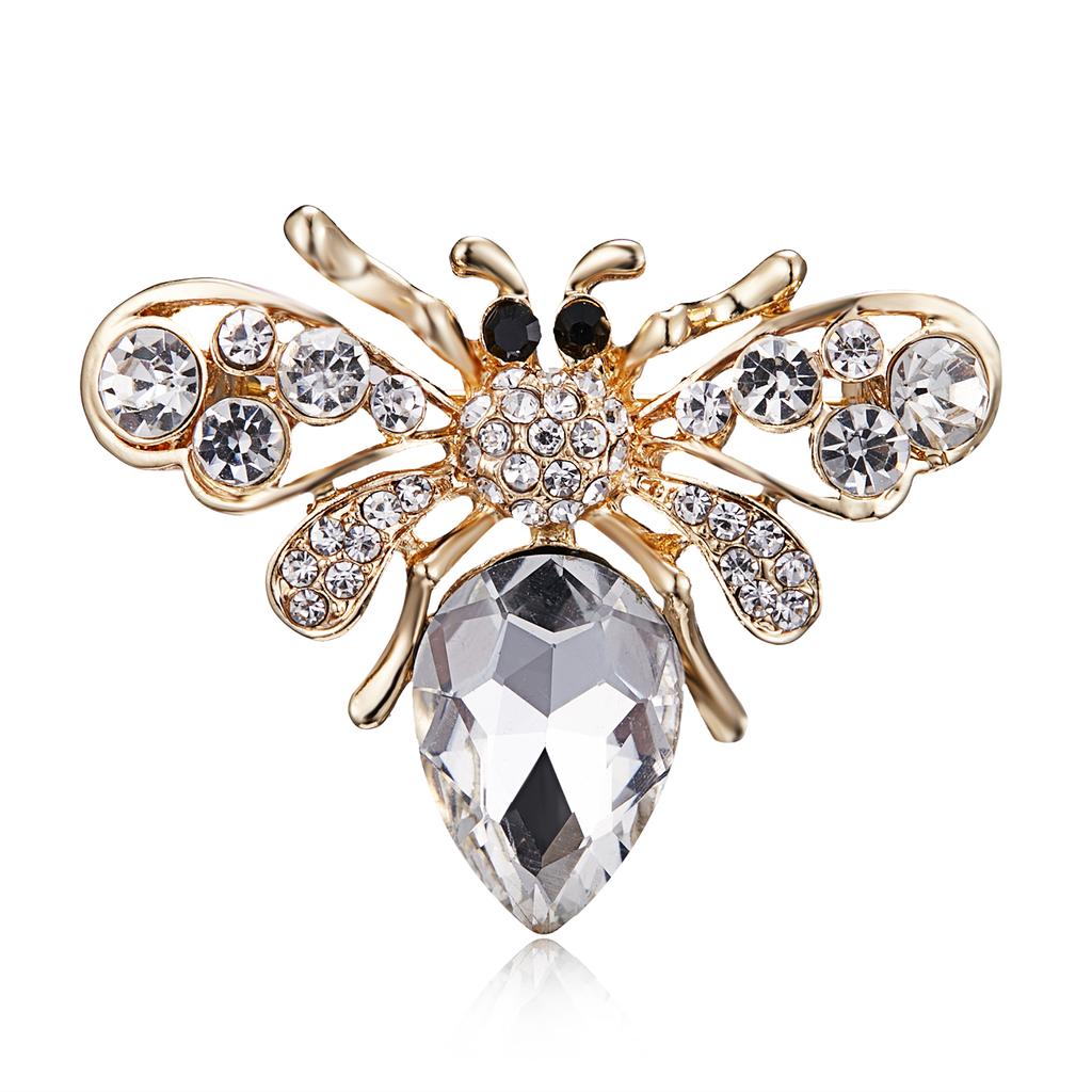 Luxury Zircon Enamel Butterfly Insect Animal Brooches Pins Crystal Pearl Brooch For Women Jewelry Clothing Badges Corsage Gift