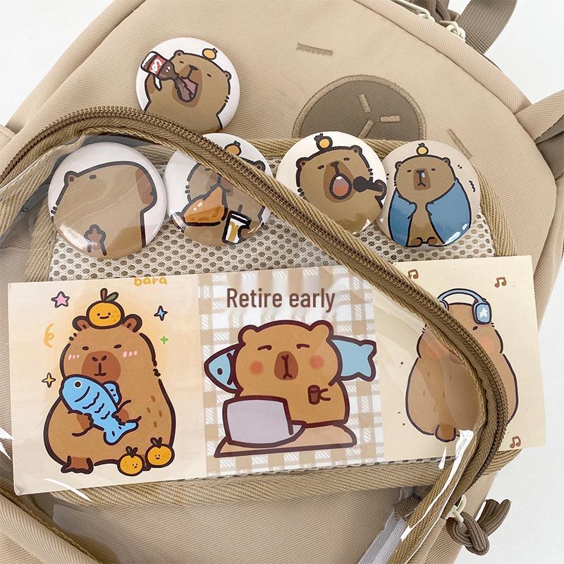 High-Capacity Capybara Backpack - Japanese Cartoon Schoolbag for Students and Travel