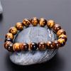 Kirykle Fashion Tiger Eye Bangles Men 4-12mm Natural Energy Stone Beads Reiki Healing Bracelets for Women Jewelry Pulseras Gifts