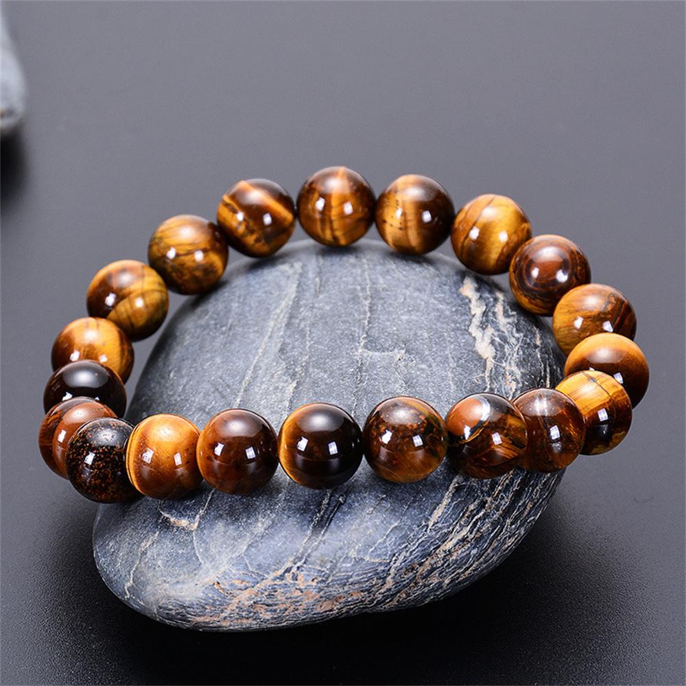 Kirykle Fashion Tiger Eye Bangles Men 4-12mm Natural Energy Stone Beads Reiki Healing Bracelets for Women Jewelry Pulseras Gifts