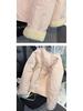 Women's Pink Fleece-Lined Cotton Coat - 2025 Autumn/Winter Fashionable Student Commuting Padded Jacket