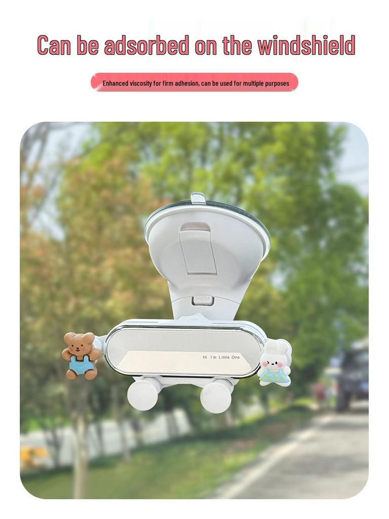Universal Cartoon Shockproof Car Phone Holder with Suction Cup for Navigation