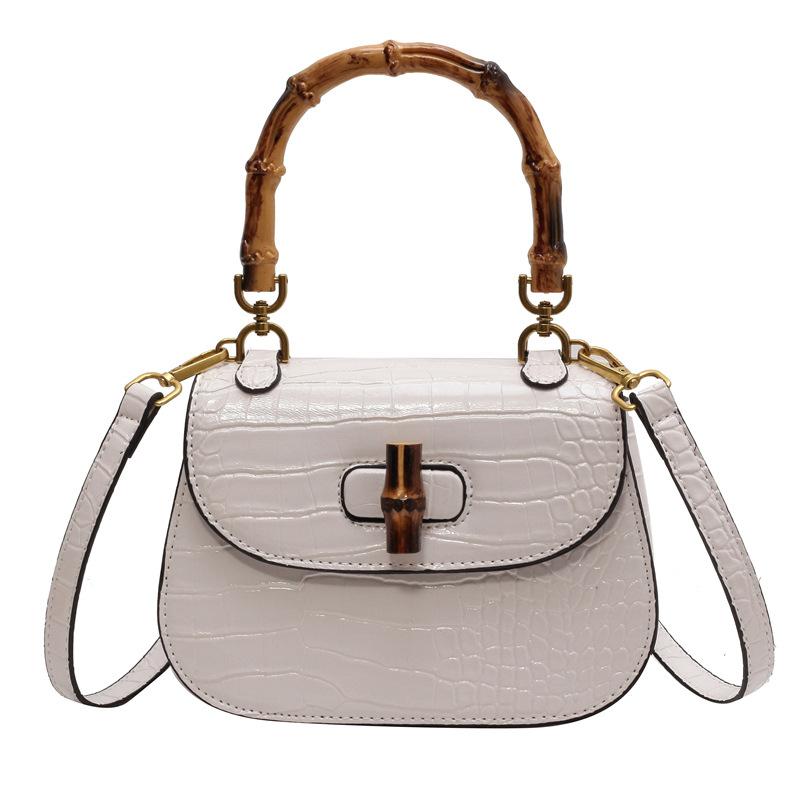 Bamboo bag women's new retro shoulder saddle bag premium texture niche simple messenger bag