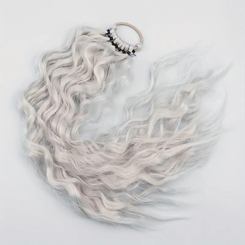 MERISIHAIR Synthetic Long Curly With Elastic Band Ponytail Extension Wrap Around Heat Resistant Pony Tail For Women Daily Wear