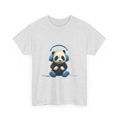 Panda Headphones T-Shirt Cute Panda Music Cartoon Graphic Tee