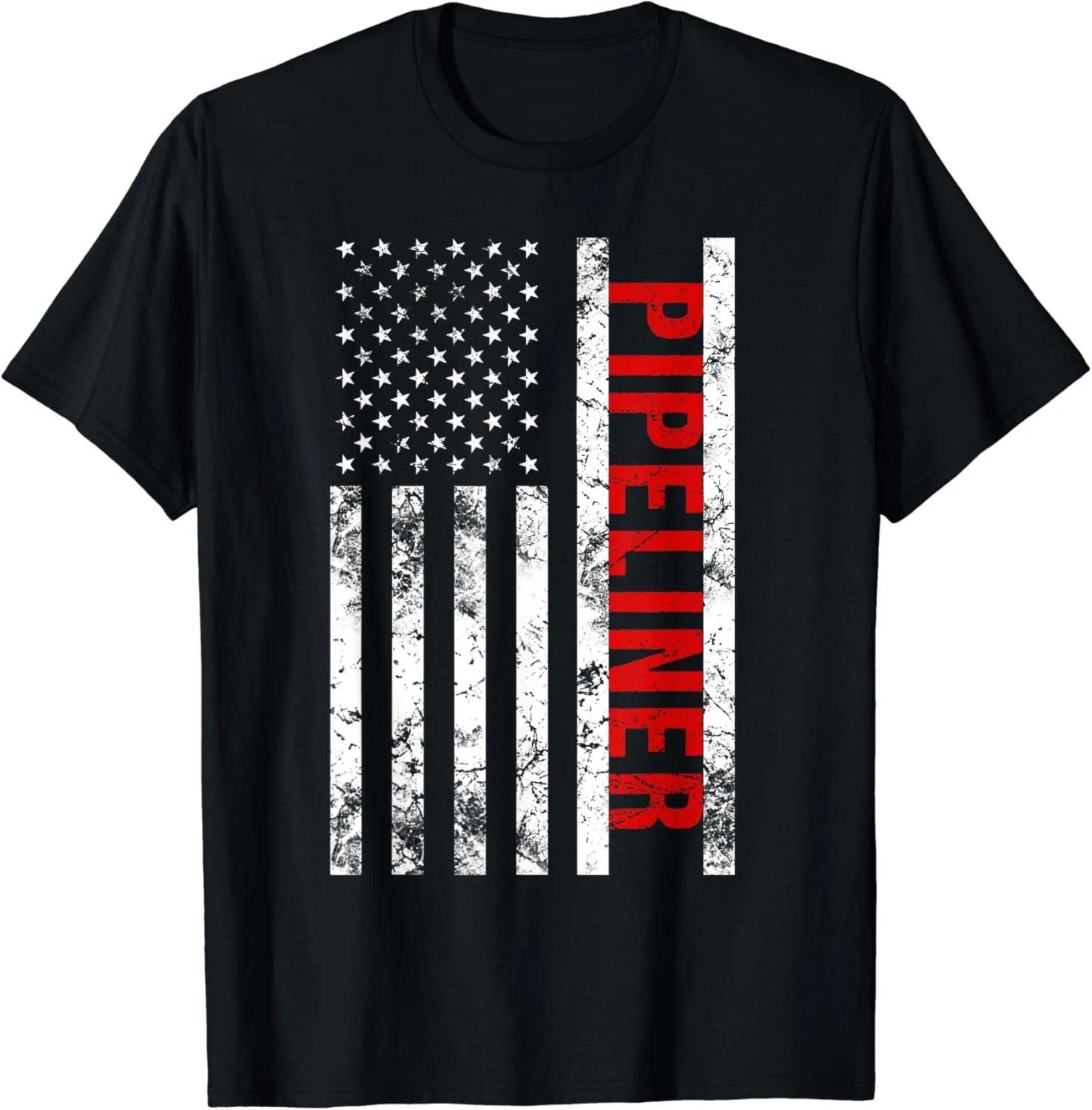 Mens Pipeliner American Flag Welder Pipeline Gift Unisex T-Shirt 4XL