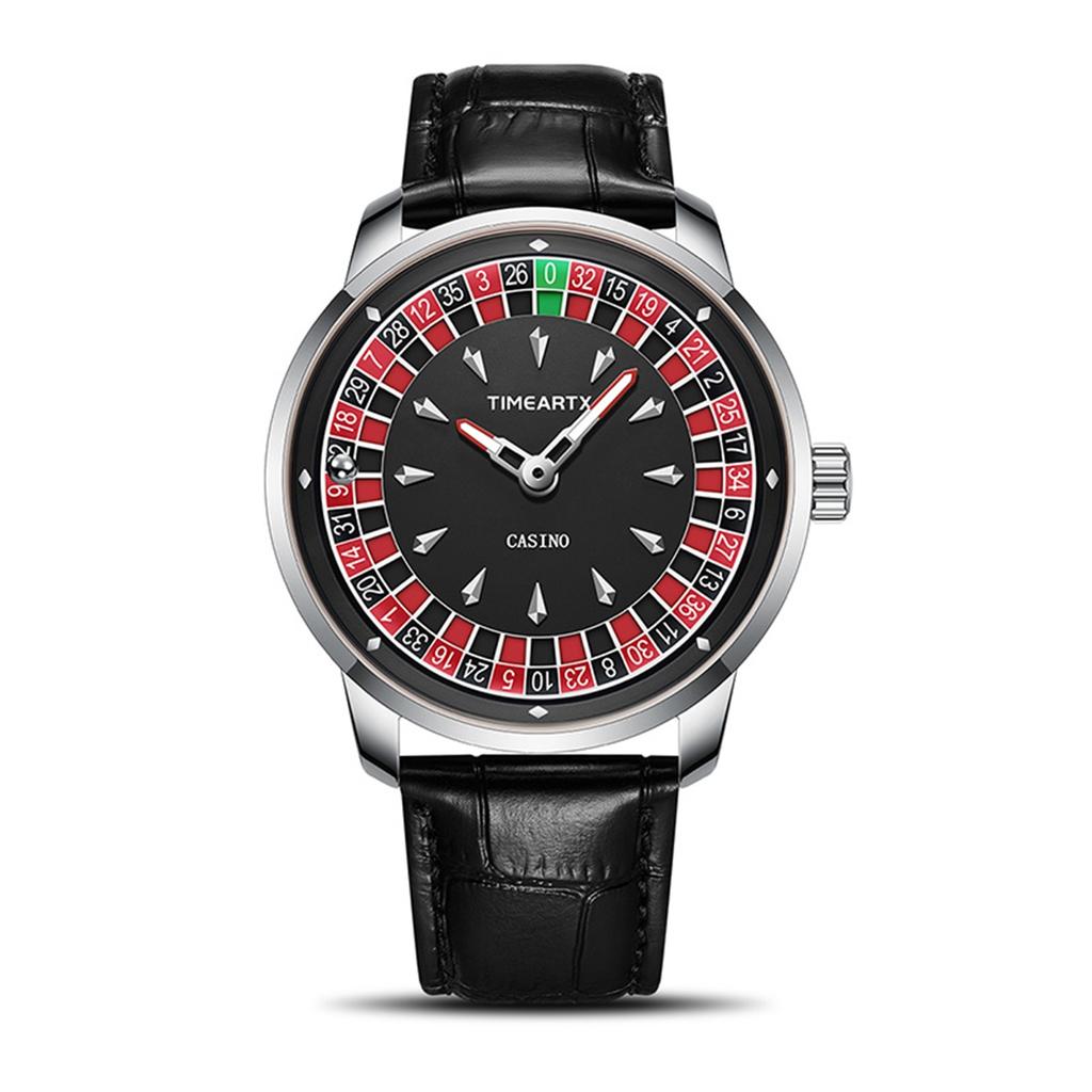 Orologio da uomo Nuovo Design Roulette Europea Gioco di Carte Moda Movimento al Quarzo Orologio da Polso in Acciaio Inossidabile