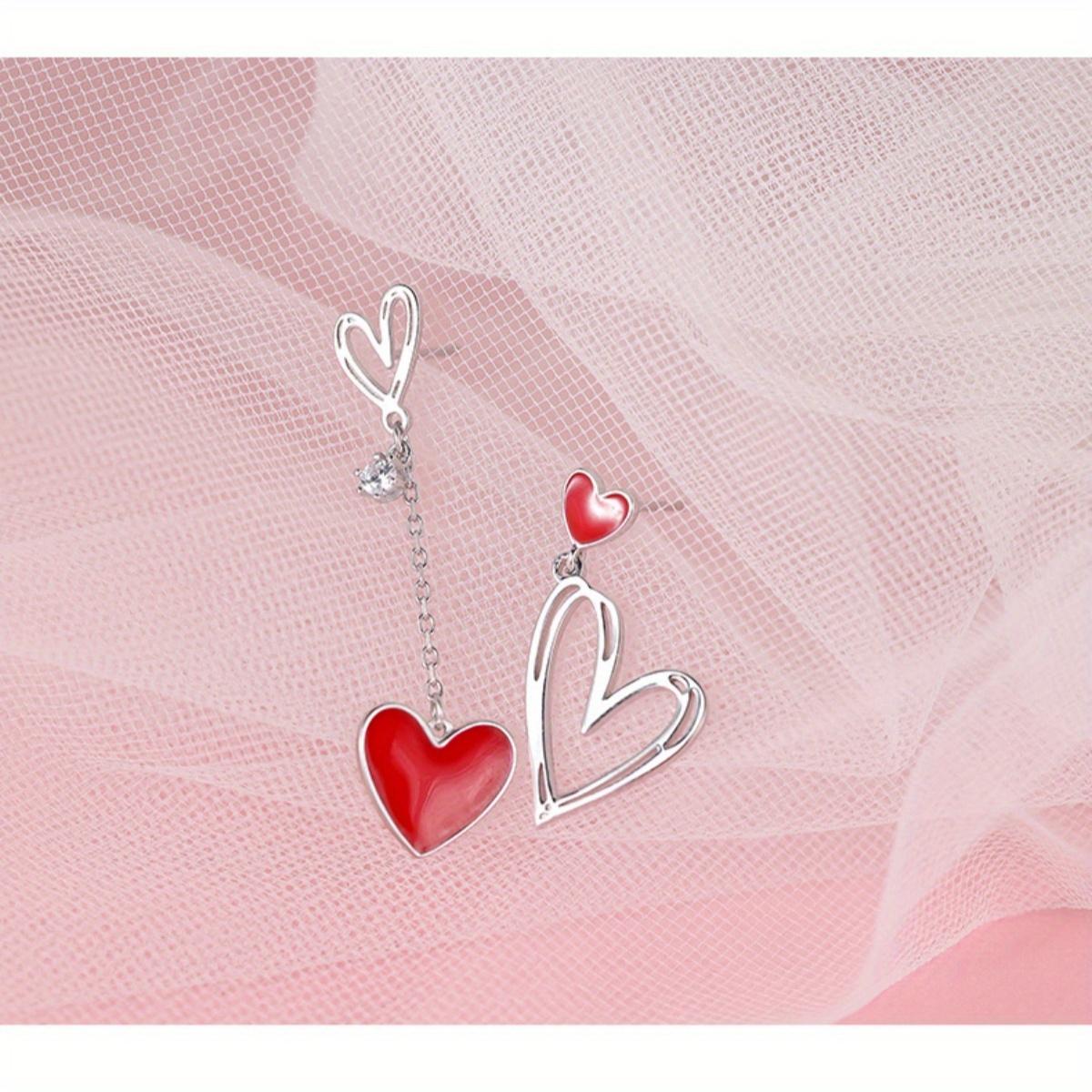 

Корейские асимметричные серьги-подвески в виде черного сердца с вырезами для женщин, темпераментные, преувеличенные серьги-капли в виде сердца любви, свадебные украшения