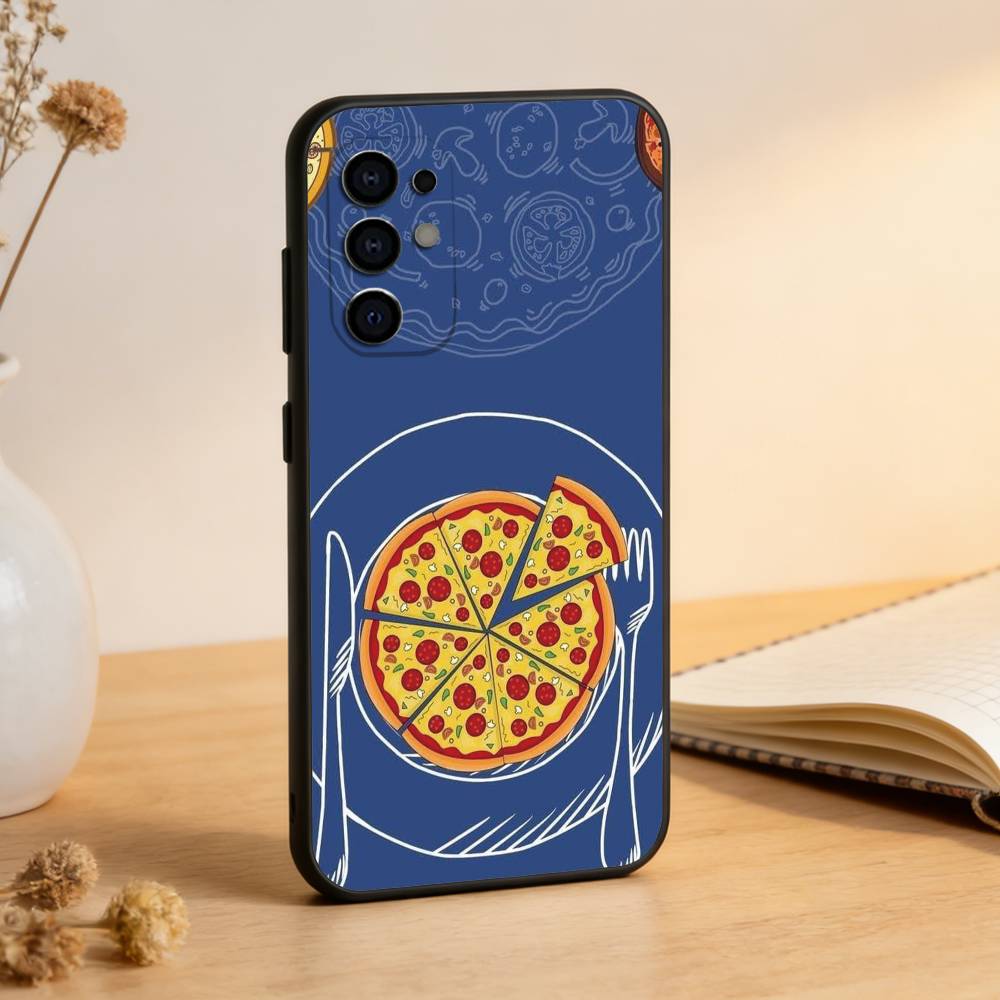 Pizza Handyhülle Für Samsung S25,S24,S21,S22,S23,S30,Ultra,S20,Plus,Fe,Weiche Silikon Schwarze Hülle