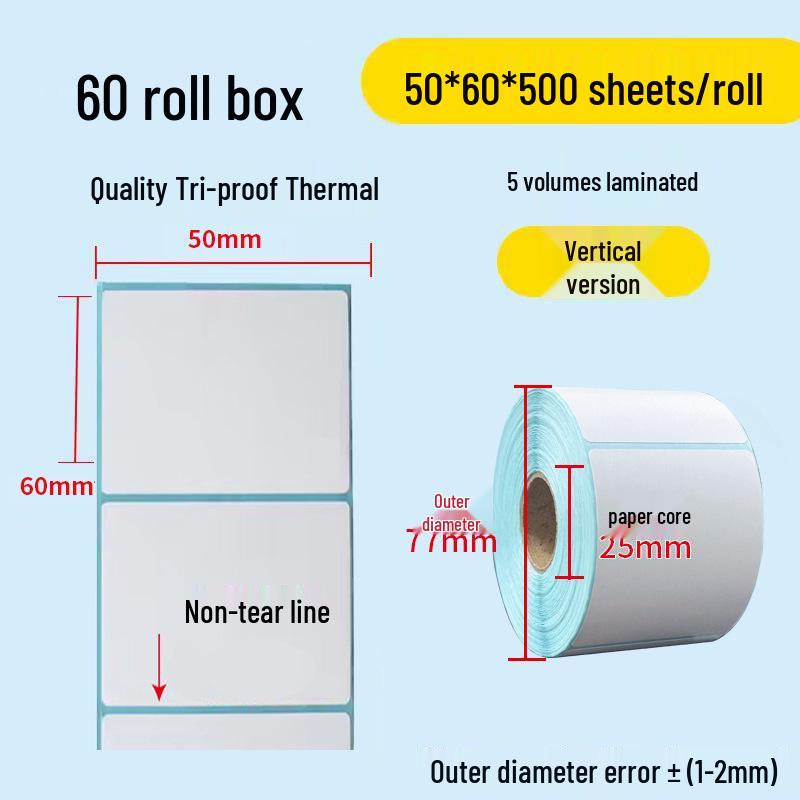 Durable Self-Adhesive Thermal Paper Barcode Labels for Printing 