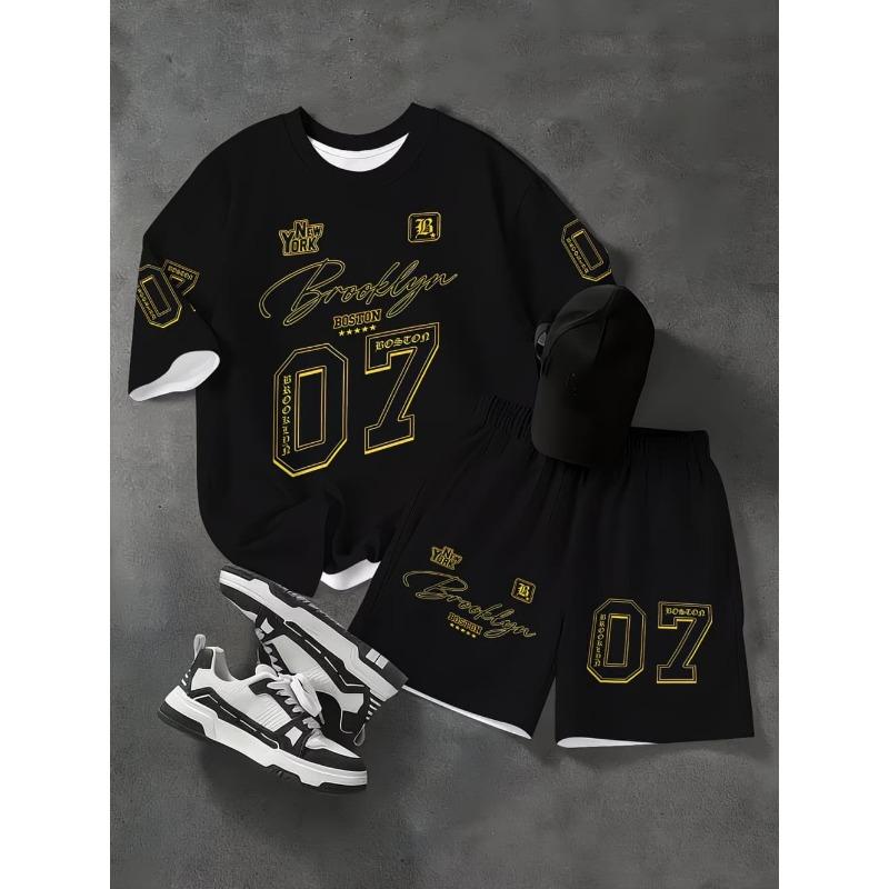 Boy Short Sleeve Loose Fit Shorts and T-Shirt