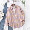 Camisa de Franela a Cuadros Fresca para Mujer 2025 Nuevas Blusas y Tops para Mujer Algodón Holgado Manga Larga Camisas Casuales Ropa Fina para Mujer