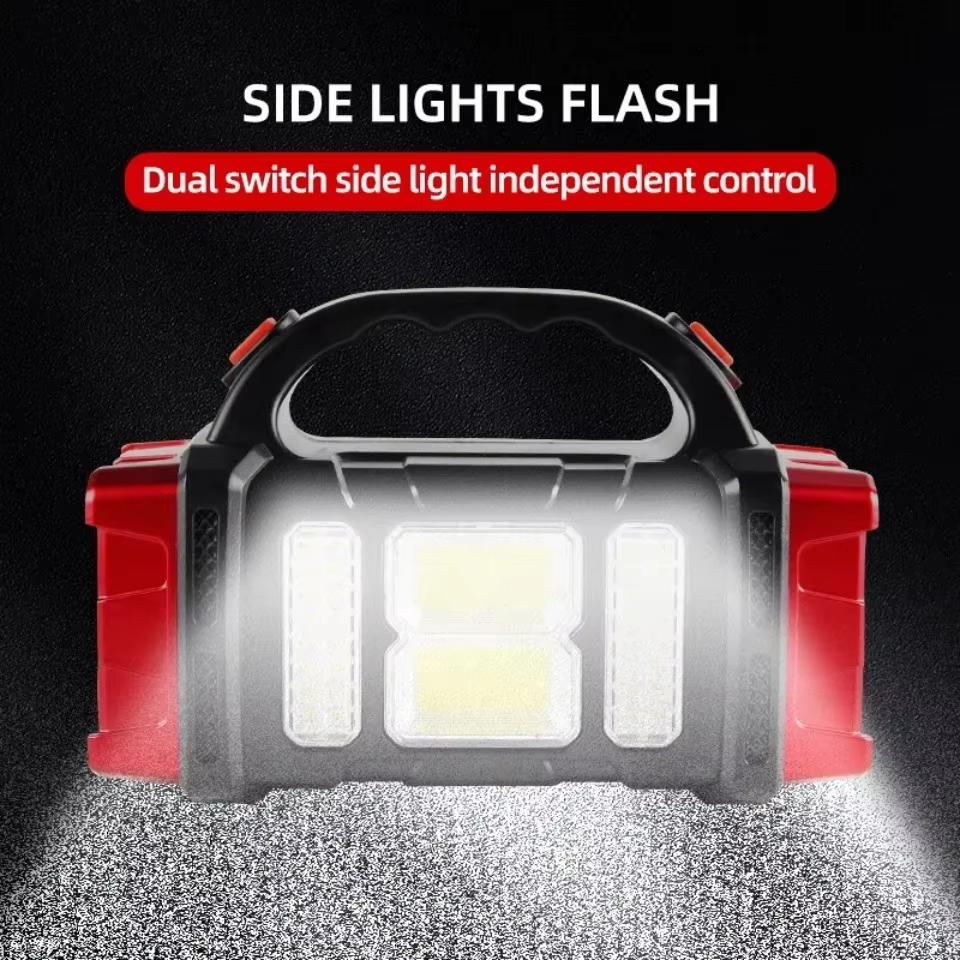 Lumină LED Multifuncțională Portabilă Reîncărcabilă cu Energie Solară Sursă de Lumină Duală USB Reflector de Căutare pentru Exterior Lumină de Camping pentru Drumeții