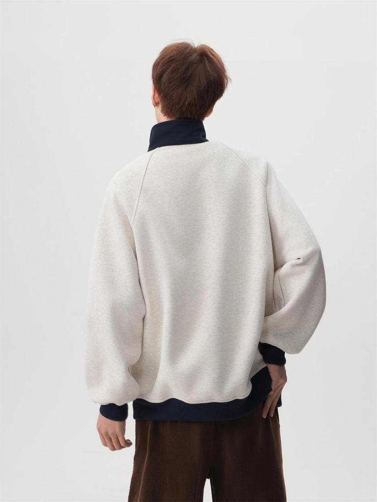 Unisex Academy Style Stand Collar Jacket - Autumn/Winter Loose Fit, Plus Velvet, Sporty Baseball Hoodie Outerwear.
