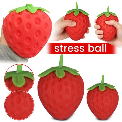 Strawberry Shaped Slow Rebound Stress Relief Squeeze Toy for Hand Exercise and Relaxation Portable Design