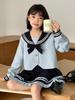 Girls' College Style JK Suit - Spring/Autumn 2025 Back-to-School Two-Piece Set (Shirt & Skirt)