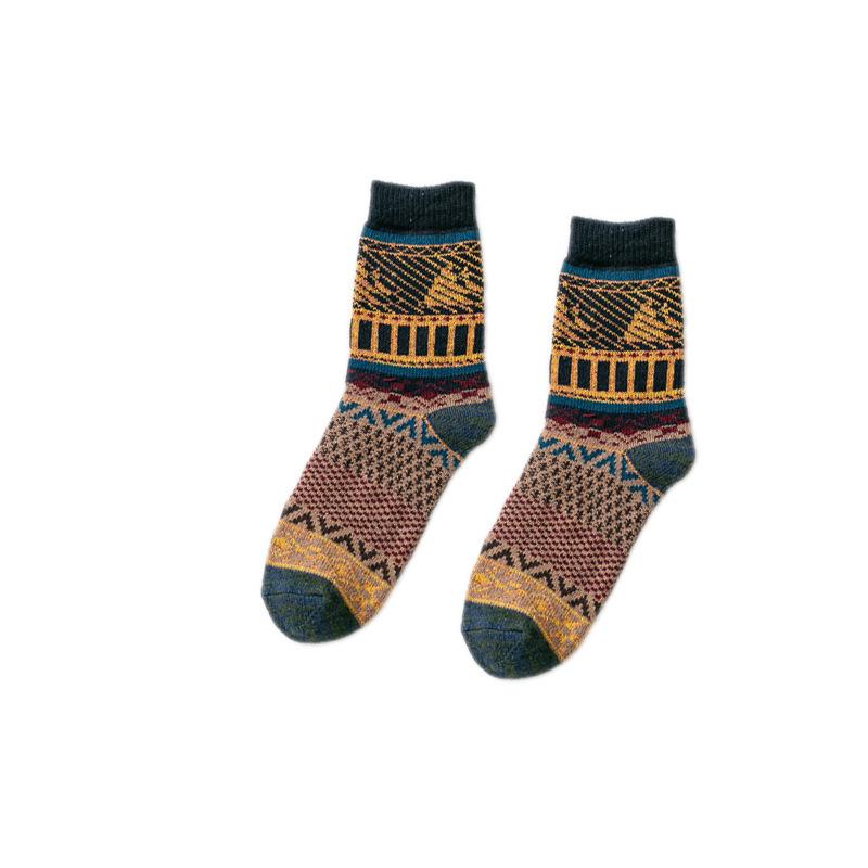 5 Pairs of Thick Woolen Socks for Men, Winter Sail Thick-lined Men's Mid-calf Socks