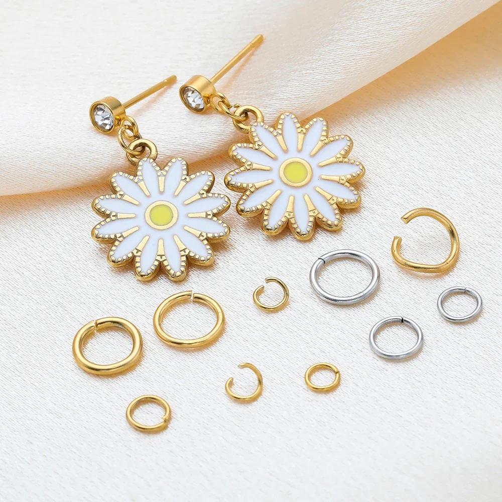 100pcs Stainless Steel Open Rings 3.5mm Vacuum Gold Plating Jump Rings Connectors DIY Jewelry Making Necklace Bracelet Supplies