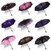 Antiuv Sun Rain Protection Windproof Flower Parasols 3 Folding Umbrella