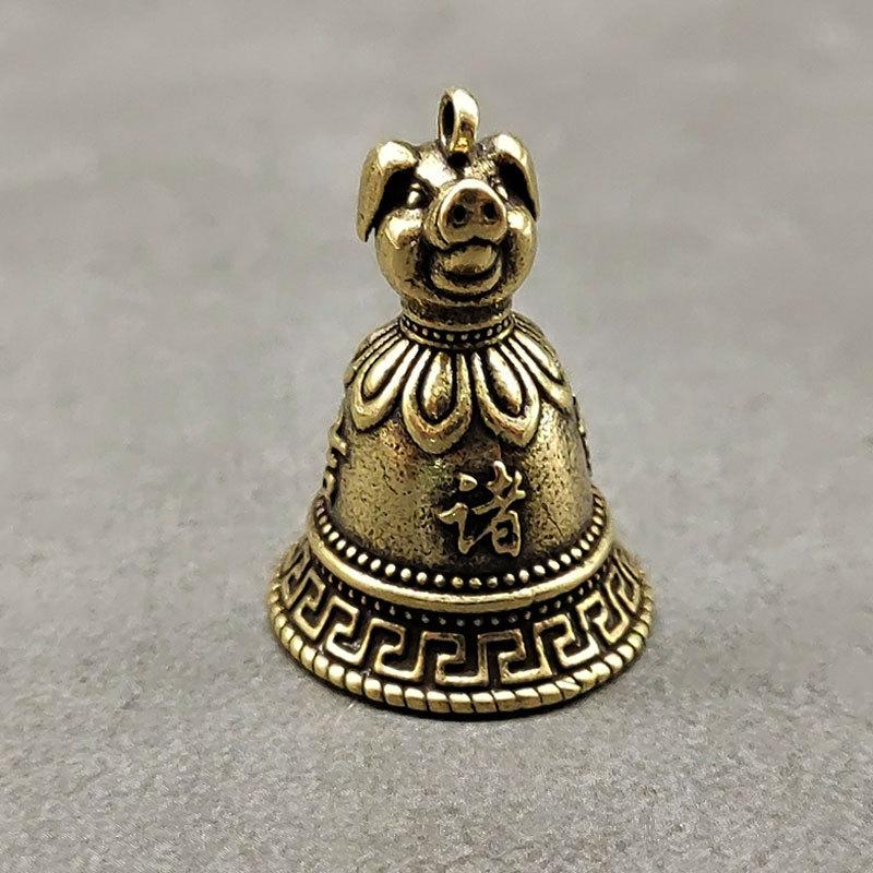 Chinese Style Zodiac Animals Heads Bell Gift - 12 Brass Animal Charms with Copper Bells, Oriental Cultural Home Decor ornament