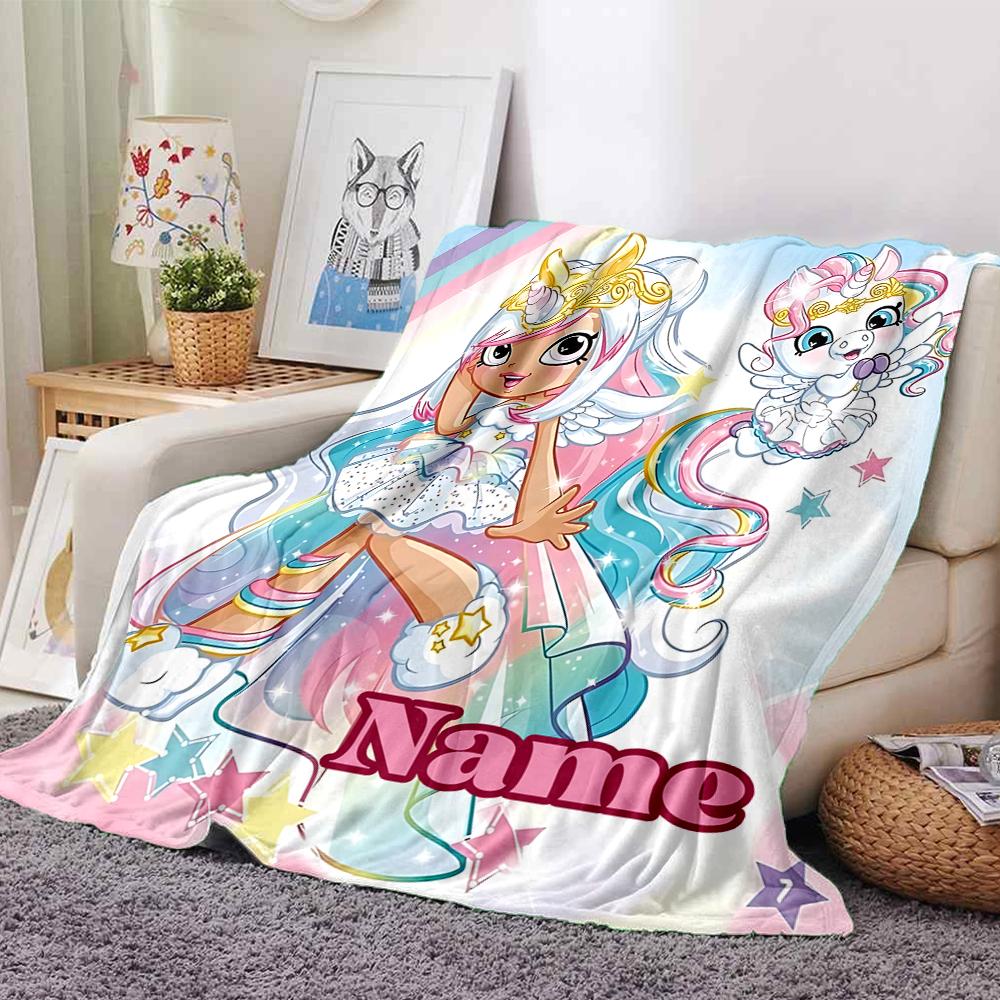 Custom Name Unicorn Fantasy Adventure blanket for Couch & Bed, Plush Cozy Fuzzy Blanket Super Soft & Warm Blankets for Fall and Winter. 0908209