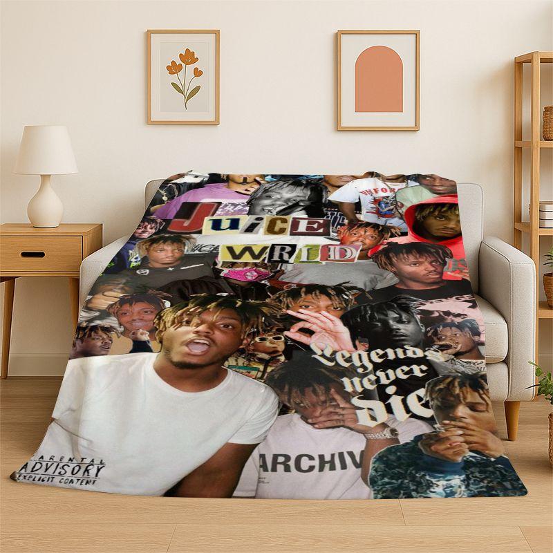 Couverture Flottante Douce et Chaude Rapper Star Légende Juice WRLD 999 Rétro pour Chambre à Coucher Salon Lit Voyage Camping