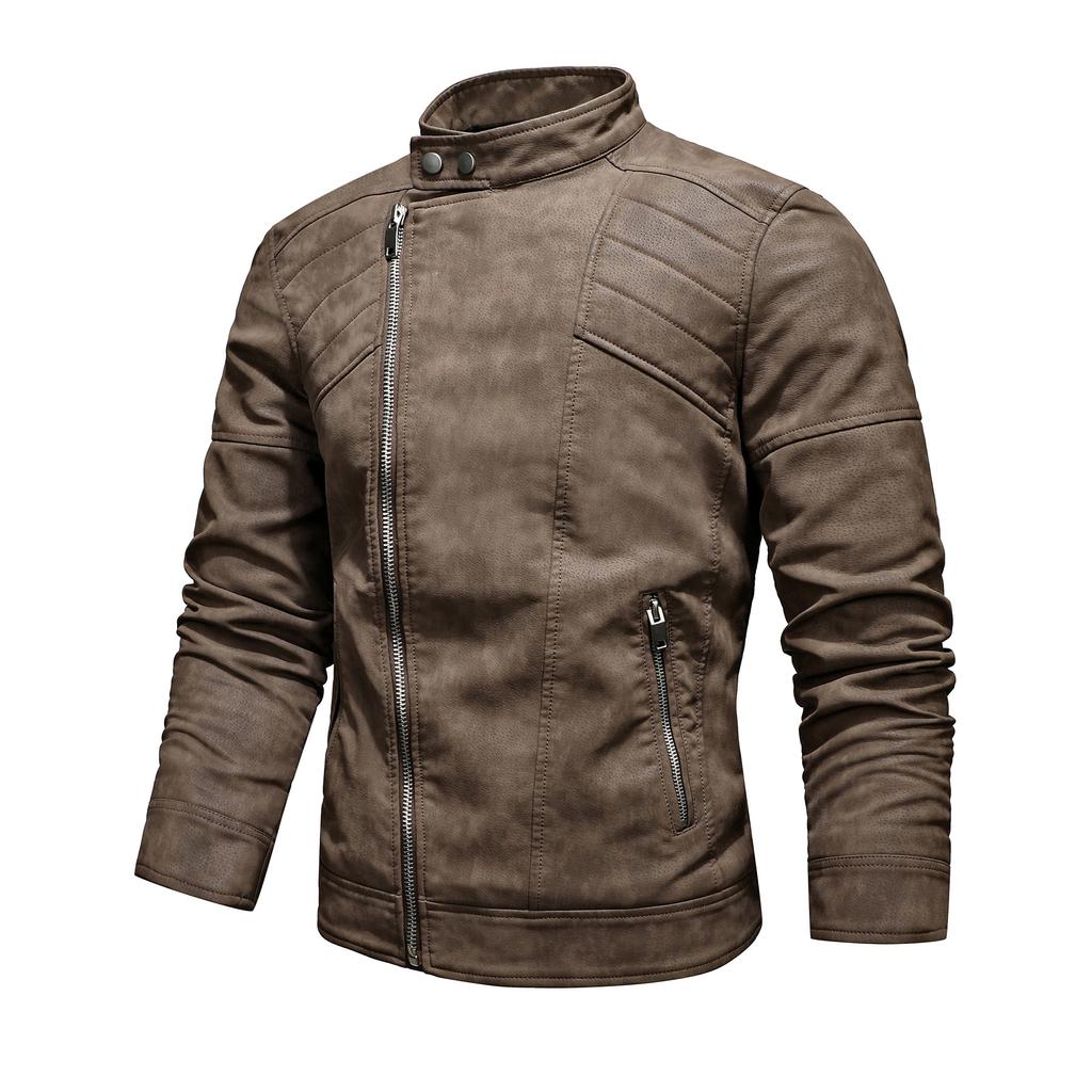 New Men's Leather Clothing Fashion Trend Lapel Style Leather Jacket Men's Motorcycle Leather Jacket