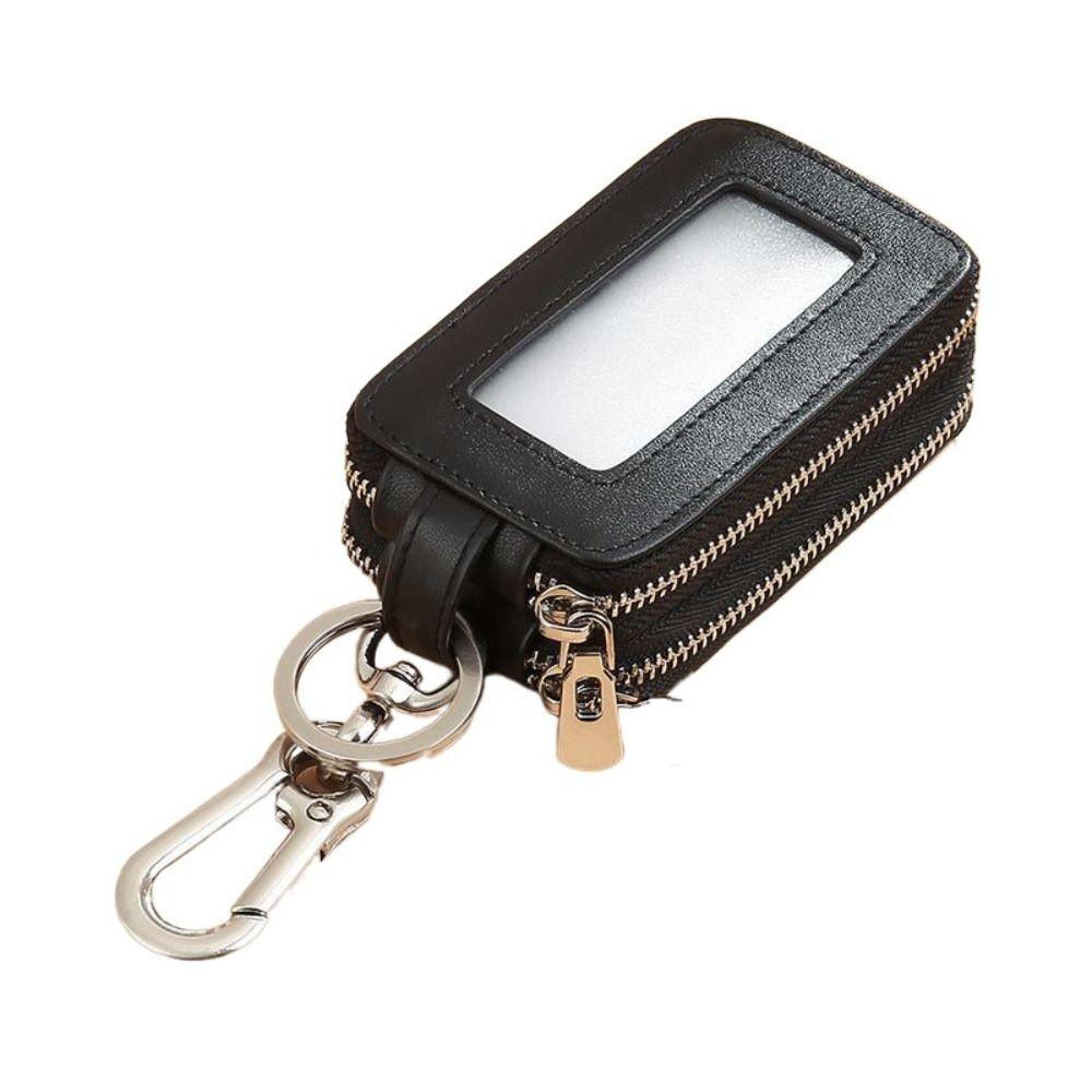 

Сумка для хранения, двухслойный чехол для ключей, органайзер для ключей на молнии, универсальный чехол для ключей от автомобиля, ежедневный чёрный