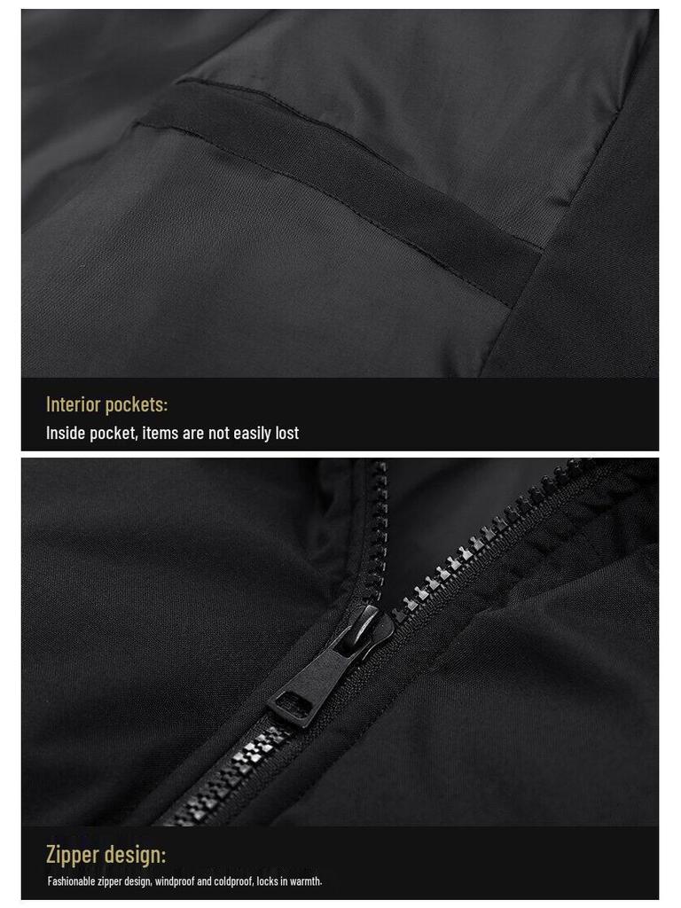 Herren Plus Size Winter-Steppjacke aus Baumwolle - Bestickte Dicke Warme Oberbekleidung