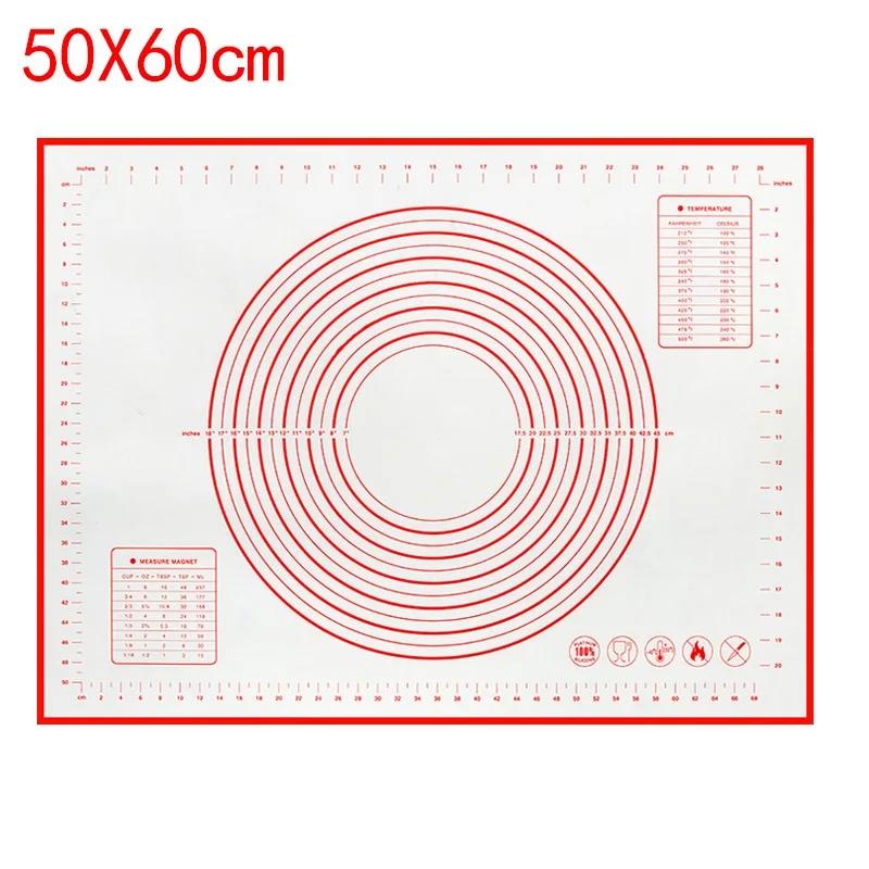 Silicone Baking Pastry Mat Non Slip Nonstick Rolling Kneading Pad With Measurements Kitchen Pizza Dough Cooking Maker Bakeware