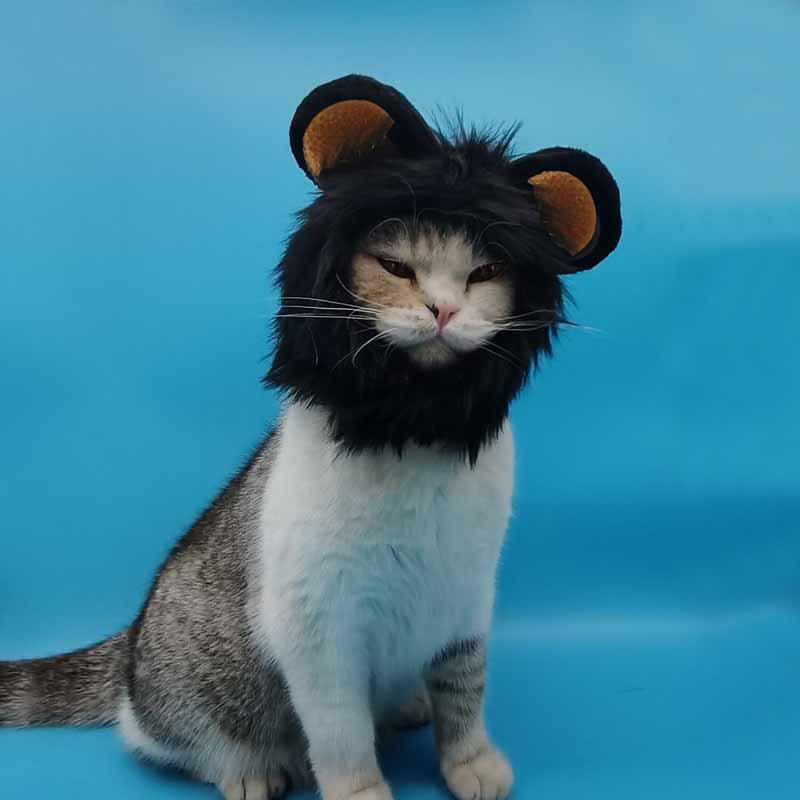 Universal Halloween Lion Costume Hat for Cats & Dogs – Adjustable Velcro, Cute Autumn/Winter Pet Accessory