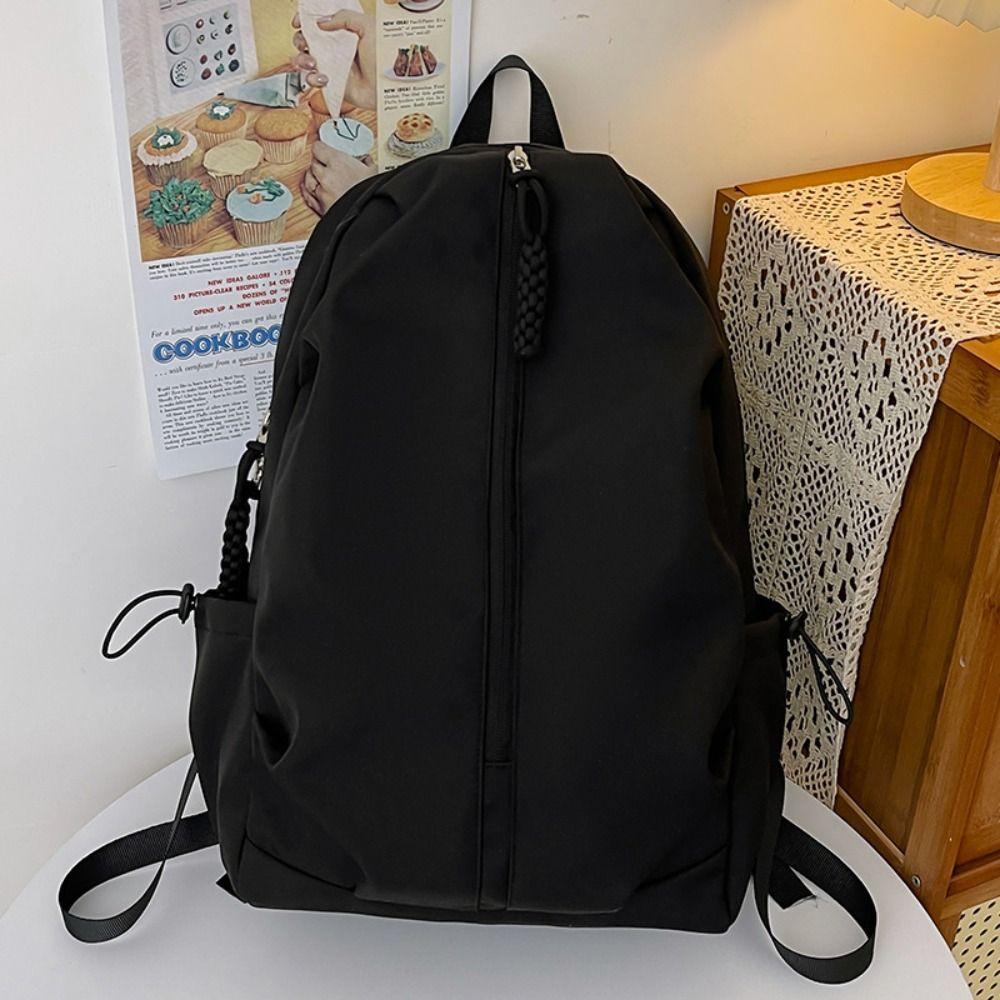 Polyester Casual Schoolbags Multi-pocket School Bags Trendy Ins Backpack  Female Junior High School