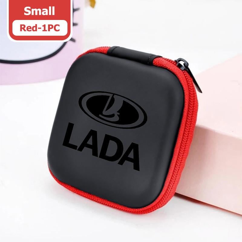 Mini Earphone Case Portable Mini Zipper Headphone Bag Storage Box Accessories For Lada Xray Granta Priora Sedan Sport Kalina