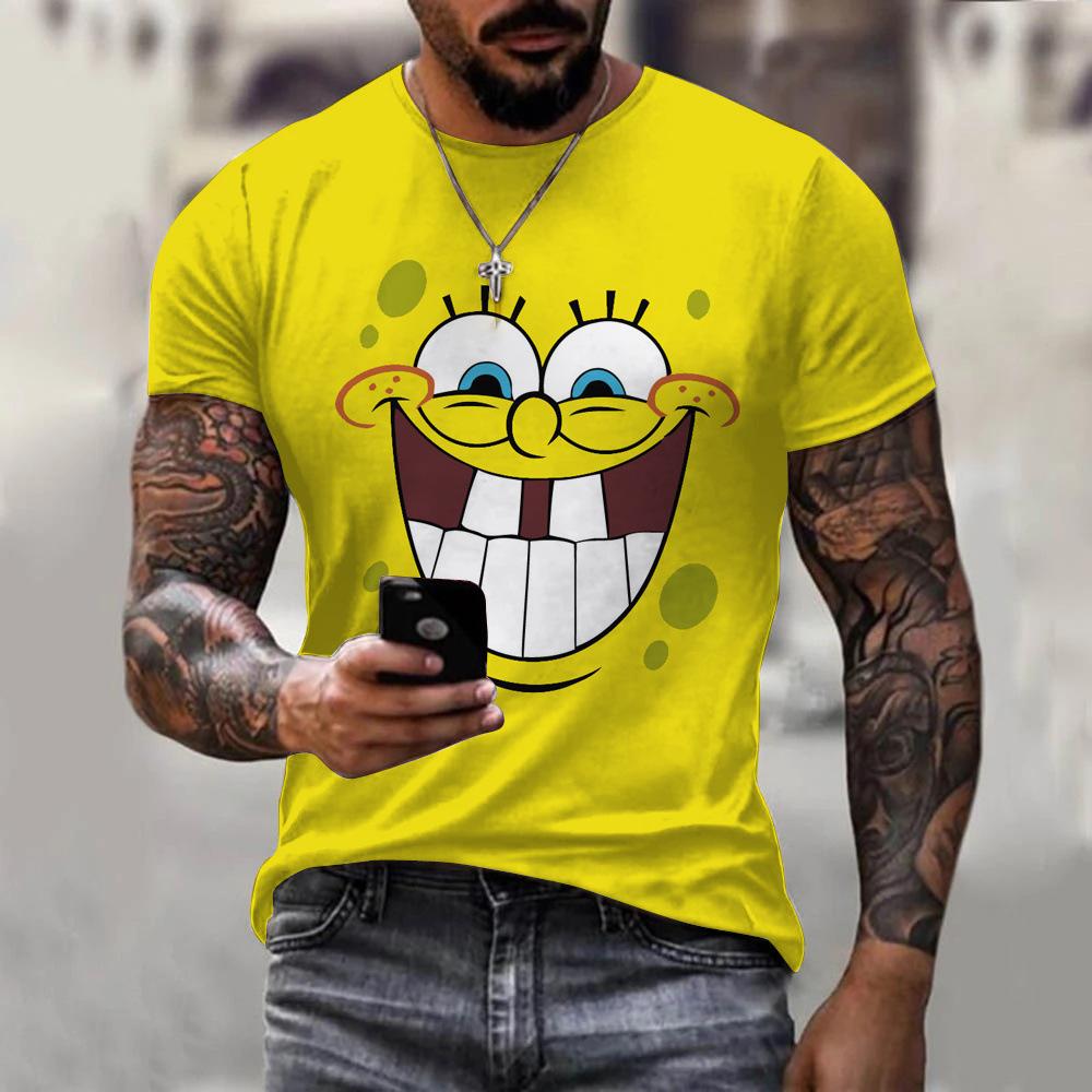 3D digital print men s casual crew neck short-sleeve T-shirt S