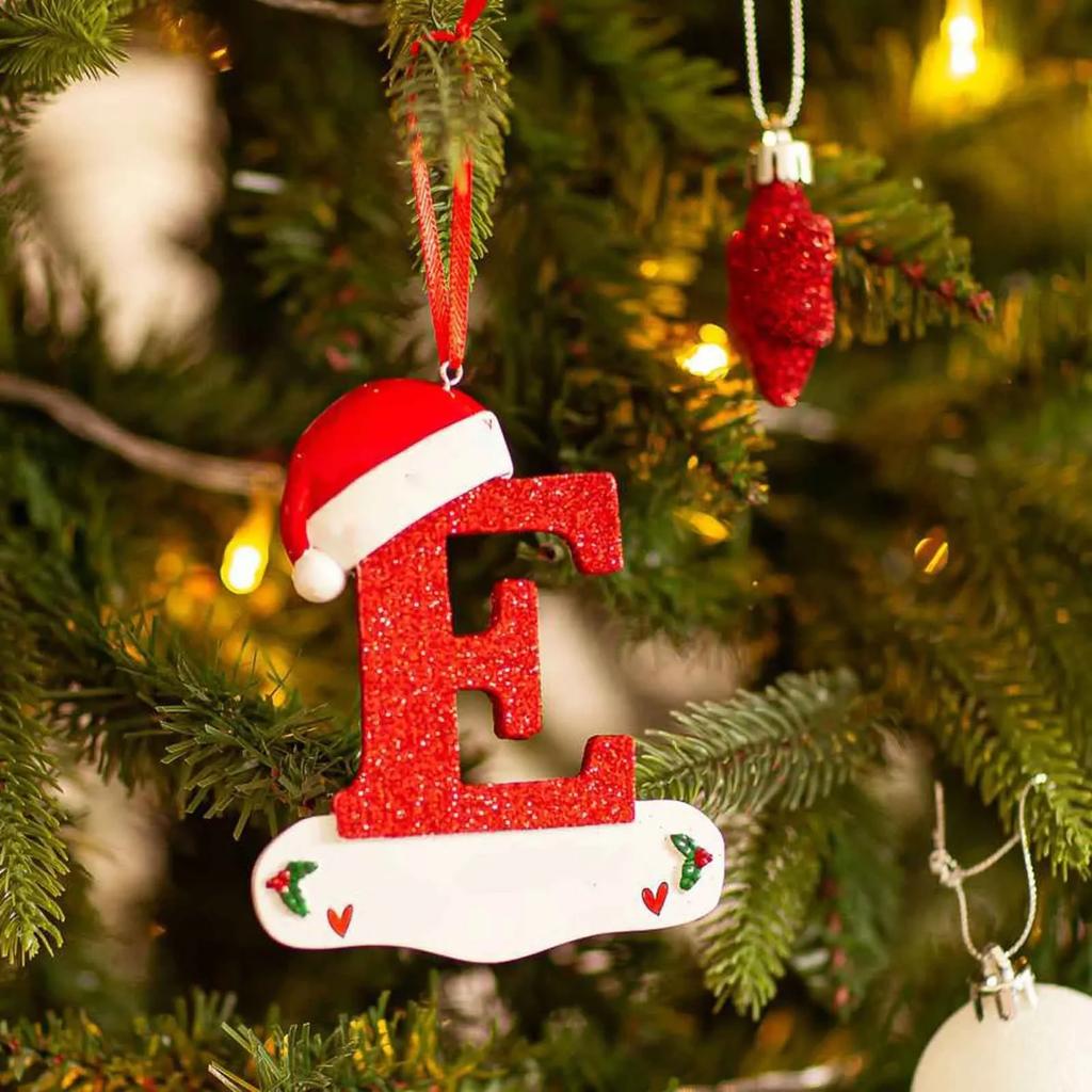 Christmas Tree Decoration Letter Pendant 26 Letters Home Holiday acrylic DIY Pendant Xmas 2025 New Year Decor Ornament navidad