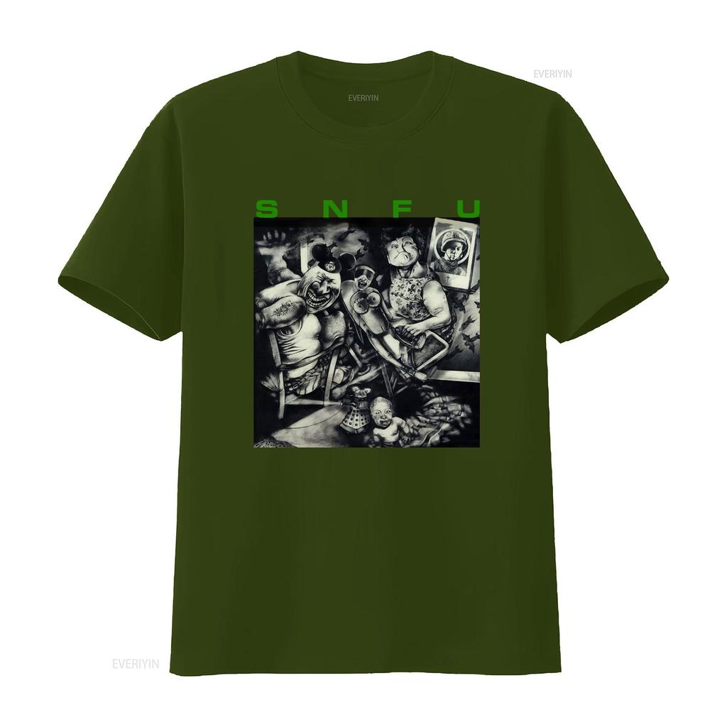 Snfu Better Than A Stick In The Eye Album Cover Print Black T Shirt vintage Washed Top For Everyday Wear Stylish graphic