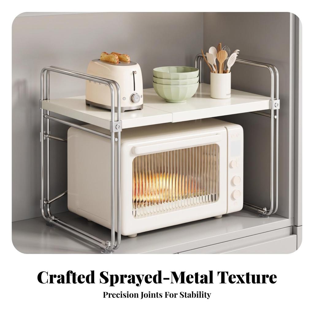 Countertop Microwave Rack with Metal Frame Long-Lasting Kitchen Appliance
