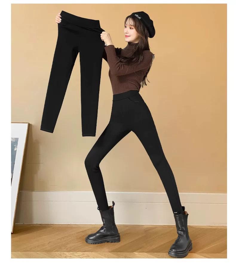 2025 New Plus Size Velvet-Lined Skinny Leggings for Women - Warm, Thick, and Stylish Autumn/Winter Pants