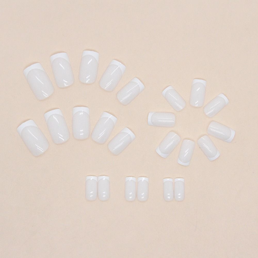 Long Square Fake Nials Rainbow French Nail Tips New False Nails  Women Girls